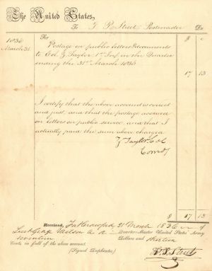 Zachary Taylor signed document - SOLD